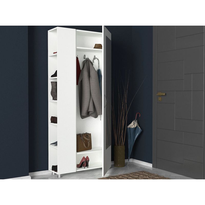 Casa si Gradina - Mobilier - Dulapuri si sifoniere - Dulapuri pantofi - Dulap pantofi, Hanah Home, pal melaminat, alb, 80x28.6x185 cm - Infinity.ro