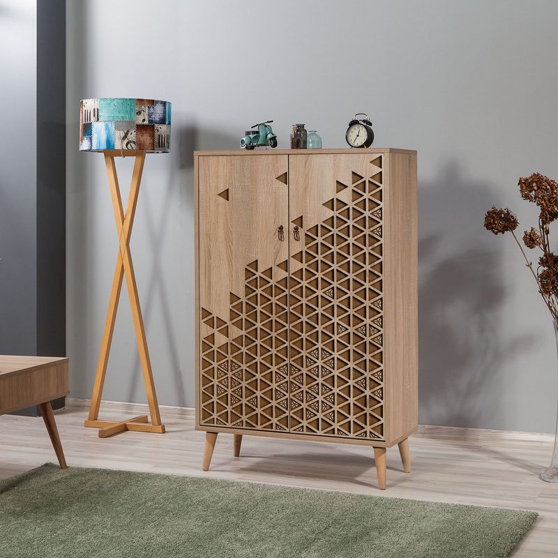 Casa si Gradina - Mobilier - Dulapuri si sifoniere - Dulapuri - Dulap multifunctional, Hanah Home, pal melaminat, stejar sonoma, 80x36x127 cm, 869VEL3977 - Infinity.ro