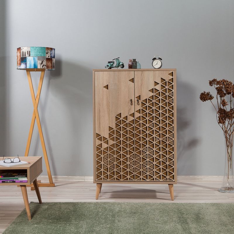 Casa si Gradina - Mobilier - Dulapuri si sifoniere - Dulapuri - Dulap multifunctional, Hanah Home, pal melaminat, stejar sonoma, 80x36x127 cm, 869VEL3977 - Infinity.ro