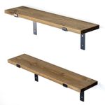 Casa si Gradina - Mobilier - Biblioteci si rafturi - Rafturi - Raft de perete, Hanah Home, lemn molid, negru nuc, 60x16x14 cm - Infinity.ro
