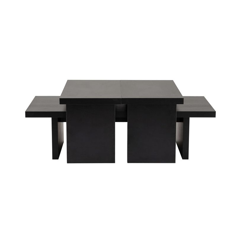 Casa si Gradina - Mobilier - Mese si birouri - Masute de cafea - Masuta de cafea, Hanah Home, panou de particule melaminat, lemn negru, 110x45x41.5 cm - Infinity.ro