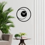 Casa si Gradina - Decoratiuni - Ceasuri - Ceas de perete decorativ, Wallxpert, metal, negru, 49x49 cm, 891TNL2465 - Infinity.ro