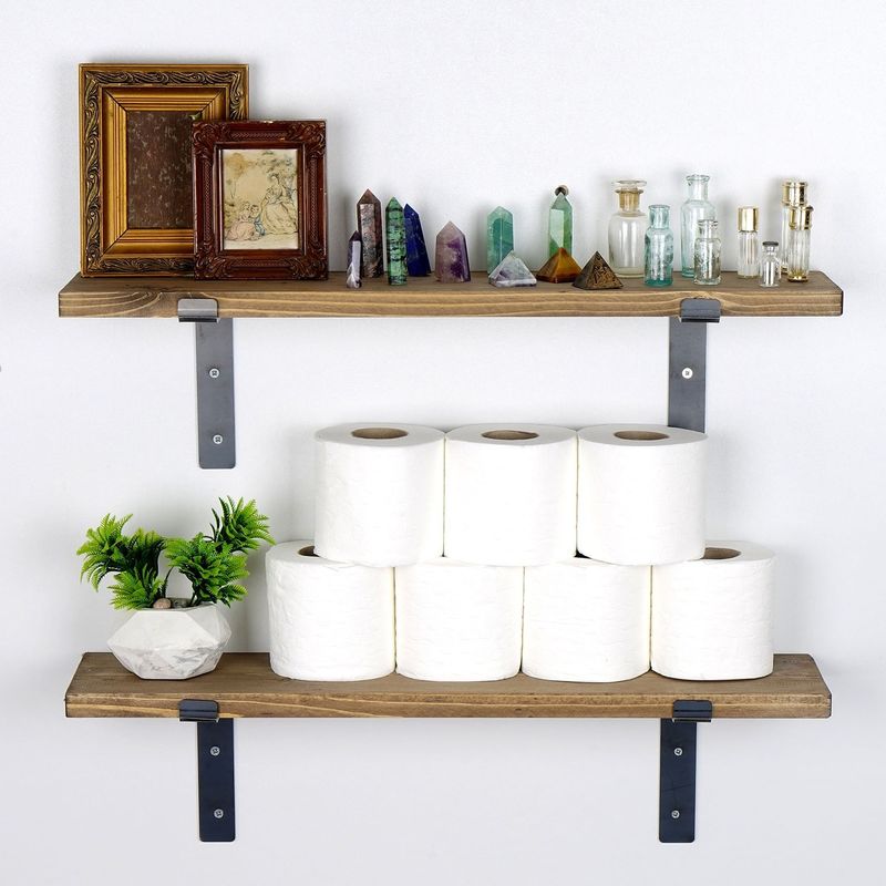 Casa si Gradina - Mobilier - Biblioteci si rafturi - Rafturi - Raft de perete, Hanah Home, lemn molid, negru nuc, 60x16x14 cm - Infinity.ro