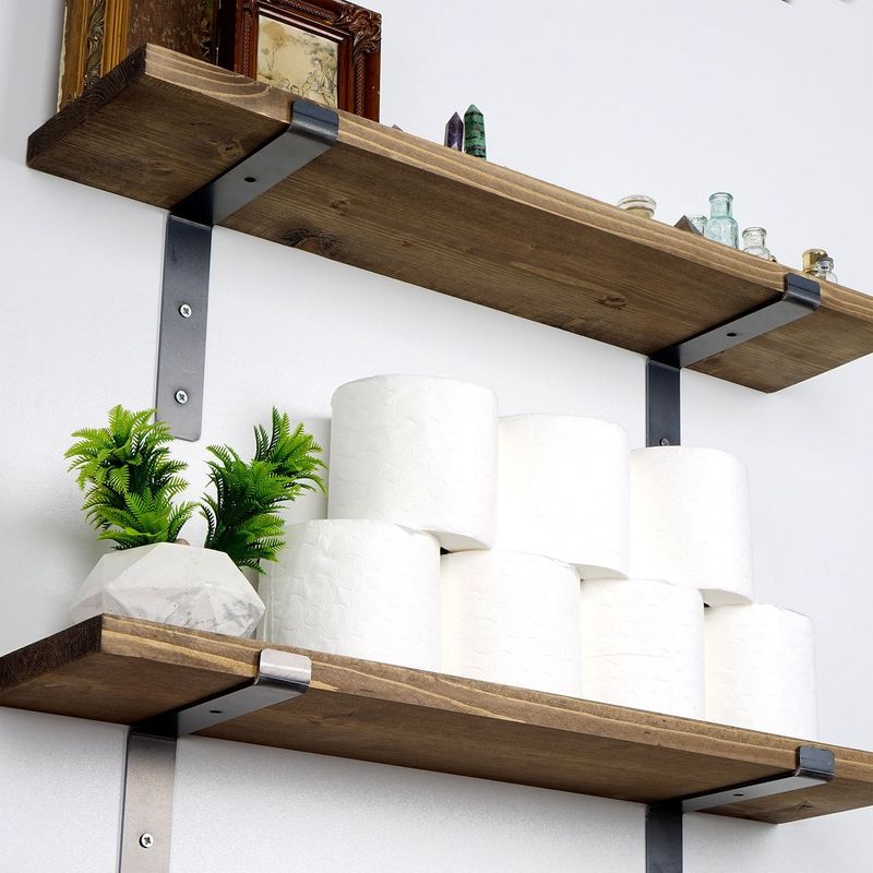 Casa si Gradina - Mobilier - Biblioteci si rafturi - Rafturi - Raft de perete, Hanah Home, lemn molid, negru nuc, 60x16x14 cm - Infinity.ro