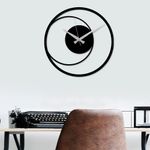 Casa si Gradina - Decoratiuni - Ceasuri - Ceas de perete decorativ, Wallxpert, metal, negru, 49x49 cm, 891TNL2465 - Infinity.ro