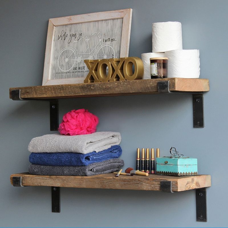 Casa si Gradina - Mobilier - Biblioteci si rafturi - Rafturi - Raft de perete, Hanah Home, lemn molid, negru nuc, 60x16x14 cm - Infinity.ro