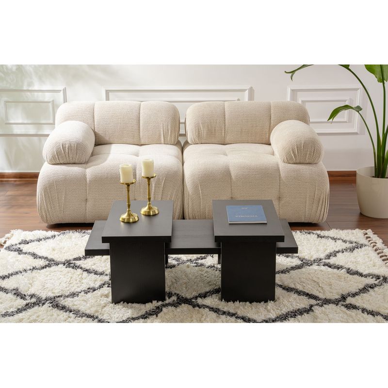 Casa si Gradina - Mobilier - Mese si birouri - Masute de cafea - Masuta de cafea, Hanah Home, panou de particule melaminat, lemn negru, 110x45x41.5 cm - Infinity.ro
