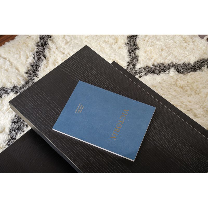 Casa si Gradina - Mobilier - Mese si birouri - Masute de cafea - Masuta de cafea, Hanah Home, panou de particule melaminat, lemn negru, 110x45x41.5 cm - Infinity.ro