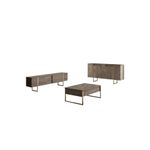 Casa si Gradina - Mobilier - Comode si corpuri - Console - Consola, Hanah Home, panou aglomerat melaminat, nuc si auriu, 160x35x80 cm - Infinity.ro