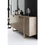 Casa si Gradina - Mobilier - Comode si corpuri - Console - Consola, Hanah Home, panou aglomerat melaminat, nuc si auriu, 160x35x80 cm - Infinity.ro