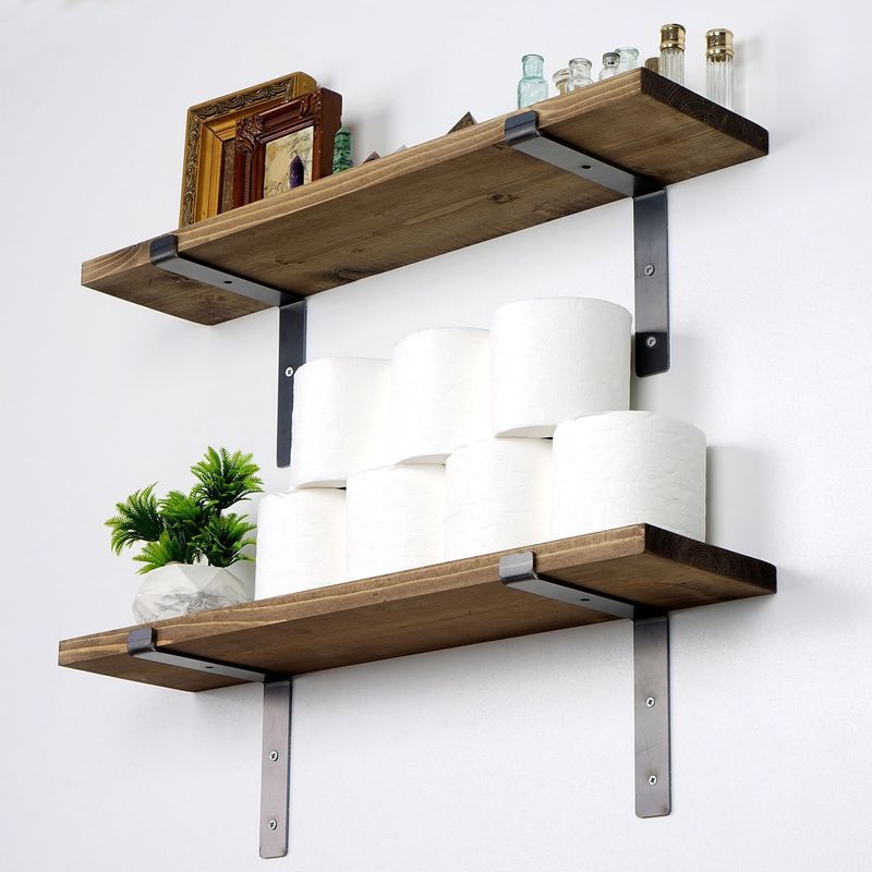 Casa si Gradina - Mobilier - Biblioteci si rafturi - Rafturi - Raft de perete, Hanah Home, lemn molid, negru nuc, 60x16x14 cm - Infinity.ro