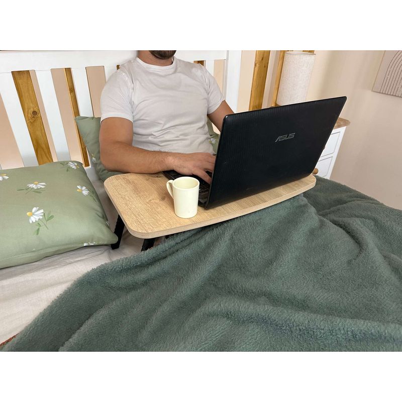 Sport si Outdoor - Camping - Mobilier pentru camping - Mese camping - Masa pentru laptop, Hanah Home, mdf, stejar safir, 60x34x24 cm - Infinity.ro