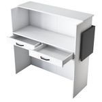 Casa si Gradina - Mobilier - Mese si birouri - Birouri - Masa receptie, Hanah Home, pal melaminat, alb si antracit, 110x40x110 cm - Infinity.ro