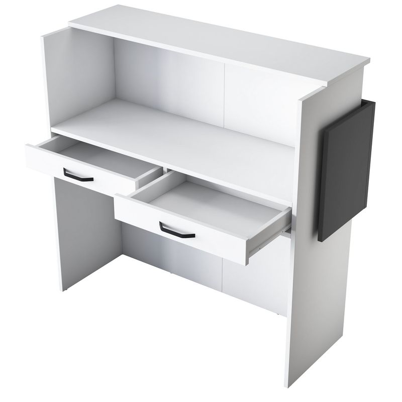 Casa si Gradina - Mobilier - Mese si birouri - Birouri - Masa receptie, Hanah Home, pal melaminat, alb si antracit, 110x40x110 cm - Infinity.ro