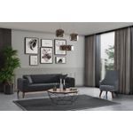 Casa si Gradina - Mobilier - Canapele si coltare - Canapele - Canapea extensibila, Atelier Del Sofa, lemn fag si placi aglomerate, antracit, 222x90x80 cm - Infinity.ro