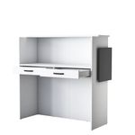 Casa si Gradina - Mobilier - Mese si birouri - Birouri - Masa receptie, Hanah Home, pal melaminat, alb si antracit, 110x40x110 cm - Infinity.ro