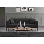 Casa si Gradina - Mobilier - Canapele si coltare - Canapele - Canapea extensibila, Atelier Del Sofa, lemn fag si placi aglomerate, antracit, 222x90x80 cm - Infinity.ro