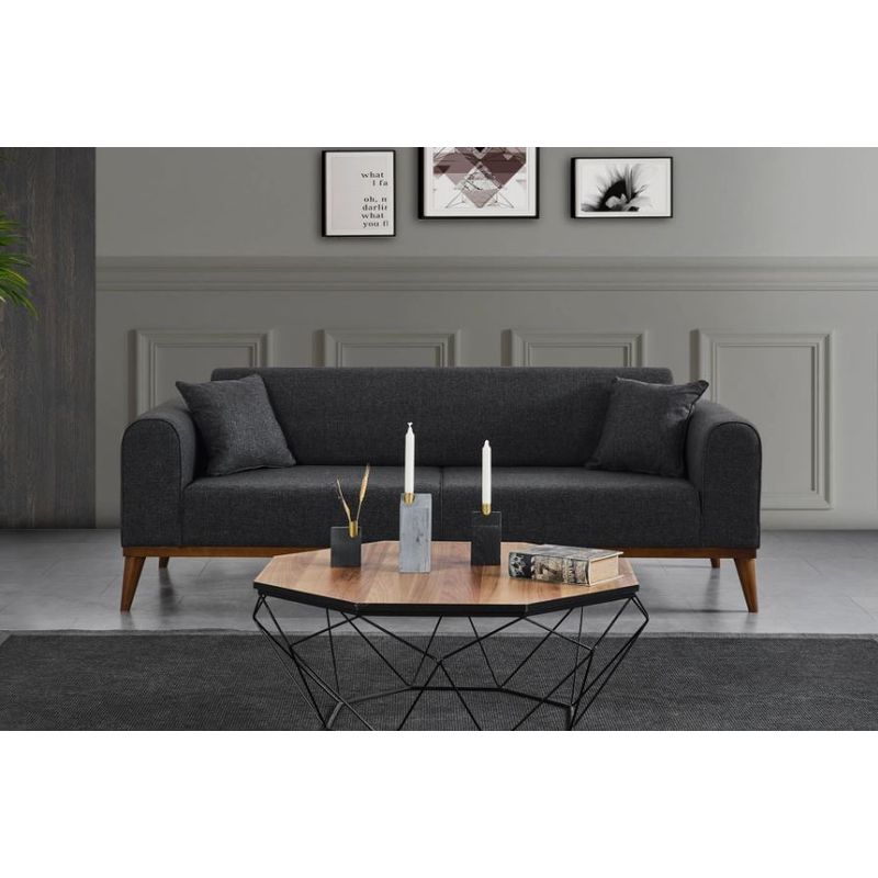 Casa si Gradina - Mobilier - Canapele si coltare - Canapele - Canapea extensibila, Atelier Del Sofa, lemn fag si placi aglomerate, antracit, 222x90x80 cm - Infinity.ro