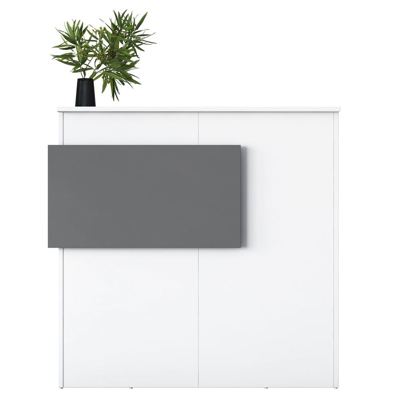 Casa si Gradina - Mobilier - Mese si birouri - Birouri - Masa receptie, Hanah Home, pal melaminat, alb si antracit, 110x40x110 cm - Infinity.ro