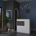 Casa si Gradina - Mobilier - Mese si birouri - Birouri - Masa receptie, Hanah Home, pal melaminat, alb si antracit, 110x40x110 cm - Infinity.ro