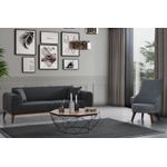 Casa si Gradina - Mobilier - Canapele si coltare - Canapele - Canapea extensibila, Atelier Del Sofa, lemn fag si placi aglomerate, antracit, 222x90x80 cm - Infinity.ro