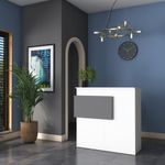 Casa si Gradina - Mobilier - Mese si birouri - Birouri - Masa receptie, Hanah Home, pal melaminat, alb si antracit, 110x40x110 cm - Infinity.ro