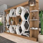 Casa si Gradina - Mobilier - Biblioteci si rafturi - Biblioteci - Biblioteca, Hanah Home, PAL melaminat, alb si nuc, 140x29.6x177.4 cm - Infinity.ro
