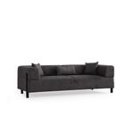 Casa si Gradina - Mobilier - Canapele si coltare - Canapele - Canapea 3 locuri, Hanah Home, lemn fag si pal, antracit, 225x93x75 cm - Infinity.ro