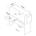 Casa si Gradina - Mobilier - Mese si birouri - Birouri - Masa receptie, Hanah Home, pal melaminat, alb si antracit, 110x40x110 cm - Infinity.ro