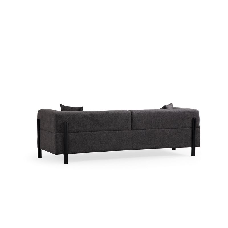 Casa si Gradina - Mobilier - Canapele si coltare - Canapele - Canapea 3 locuri, Hanah Home, lemn fag si pal, antracit, 225x93x75 cm - Infinity.ro