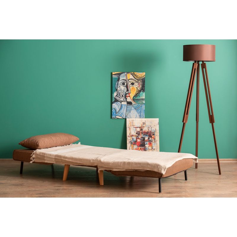 Casa si Gradina - Mobilier - Canapele si coltare - Canapele - Canapea extensibila, Hanah Home, metal, maro, 180x80 cm - Infinity.ro