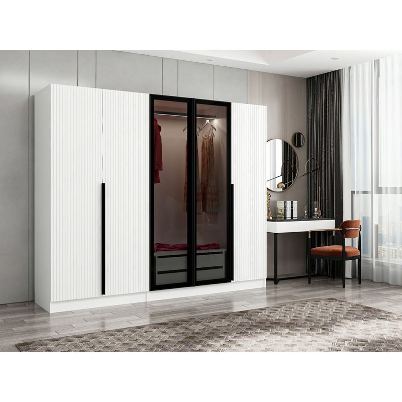 Casa si Gradina - Mobilier - Dulapuri si sifoniere - Sifoniere - Sifonier, Hanah Home, panou aglomerat melaminat, fume, 225x52x210 cm - Infinity.ro