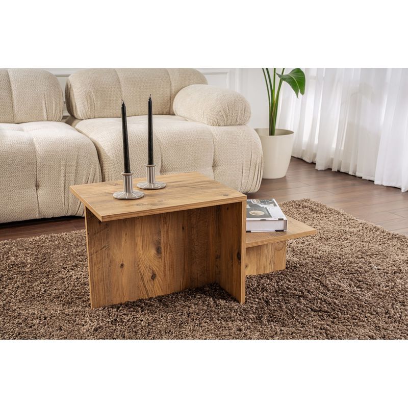 Casa si Gradina - Mobilier - Mese si birouri - Masute de cafea - Masa de cafea, Hanah Home, pal melaminat, pin atlantic, 90x45x40 cm - Infinity.ro