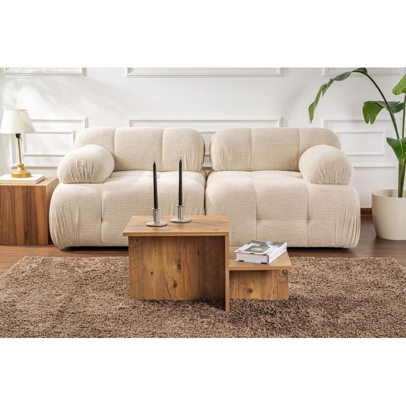 Casa si Gradina - Mobilier - Mese si birouri - Masute de cafea - Masa de cafea, Hanah Home, pal melaminat, pin atlantic, 90x45x40 cm - Infinity.ro