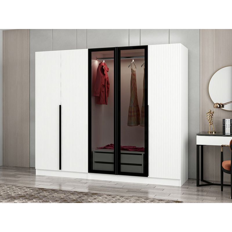 Casa si Gradina - Mobilier - Dulapuri si sifoniere - Sifoniere - Sifonier, Hanah Home, panou aglomerat melaminat, fume, 225x52x210 cm - Infinity.ro