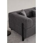 Casa si Gradina - Mobilier - Canapele si coltare - Canapele - Canapea 3 locuri, Hanah Home, lemn fag si pal, antracit, 225x93x75 cm - Infinity.ro