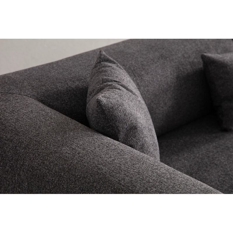 Casa si Gradina - Mobilier - Canapele si coltare - Canapele - Canapea 3 locuri, Hanah Home, lemn fag si pal, antracit, 225x93x75 cm - Infinity.ro
