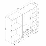 Casa si Gradina - Mobilier - Dulapuri si sifoniere - Sifoniere - Sifonier, Hanah Home, panou aglomerat melaminat, fume, 225x52x210 cm - Infinity.ro