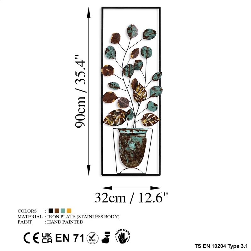 Casa si Gradina - Decoratiuni - Decoratiuni perete - Accesoriu decorativ de perete, Wallxpert, metal, multicolor, 32x90x4 cm, 930DYU1281 - Infinity.ro