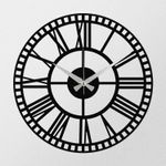 Casa si Gradina - Decoratiuni - Ceasuri - Ceas de perete decorativ, Wallxpert, metal, negru, 48x48 cm, 279ENZ1404 - Infinity.ro