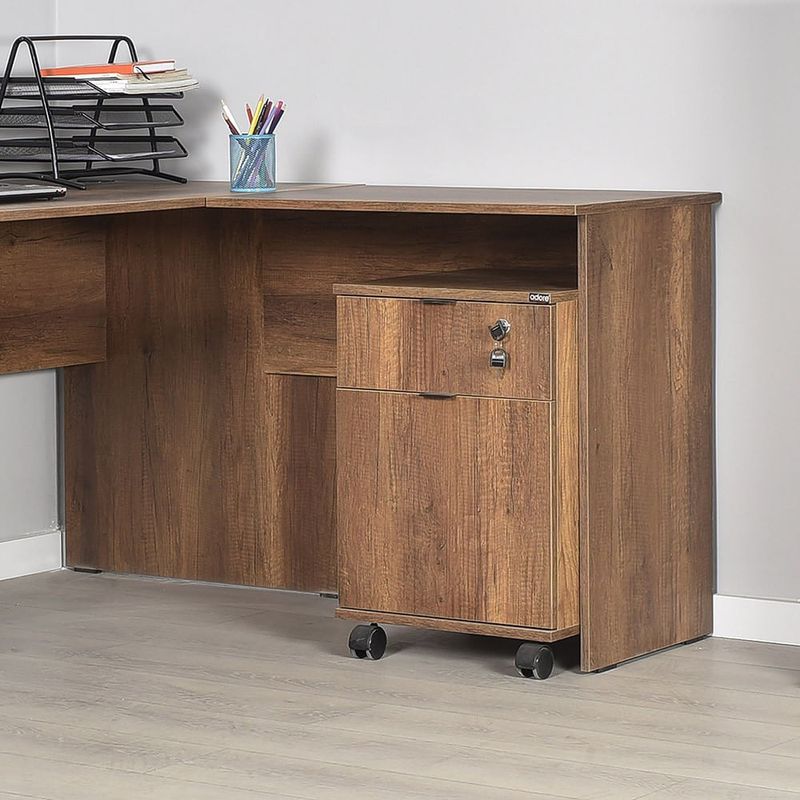 Casa si Gradina - Mobilier - Mese si birouri - Birouri - Birou, Hanah Home, panou de particule melaminat, nuc, 160x75x144 cm - Infinity.ro