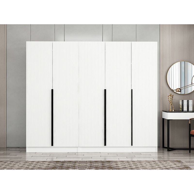 Casa si Gradina - Mobilier - Dulapuri si sifoniere - Sifoniere - Sifonier, Hanah Home, pal melaminat, alb, 225x52x210 cm - Infinity.ro