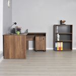 Casa si Gradina - Mobilier - Mese si birouri - Birouri - Birou, Hanah Home, panou de particule melaminat, nuc, 160x75x144 cm - Infinity.ro