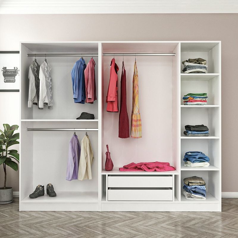 Casa si Gradina - Mobilier - Dulapuri si sifoniere - Sifoniere - Sifonier, Hanah Home, pal melaminat, alb, 225x52x210 cm - Infinity.ro