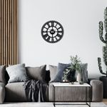 Casa si Gradina - Decoratiuni - Ceasuri - Ceas de perete decorativ, Wallxpert, metal, negru, 48x48 cm, 279ENZ1404 - Infinity.ro