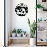 Casa si Gradina - Decoratiuni - Ceasuri - Ceas de perete decorativ, Wallxpert, metal, negru, 48x48 cm, 279ENZ1418 - Infinity.ro