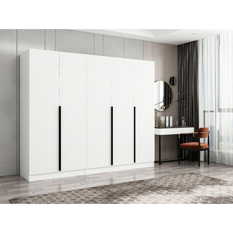Casa si Gradina - Mobilier - Dulapuri si sifoniere - Sifoniere - Sifonier, Hanah Home, pal melaminat, alb, 225x52x210 cm - Infinity.ro