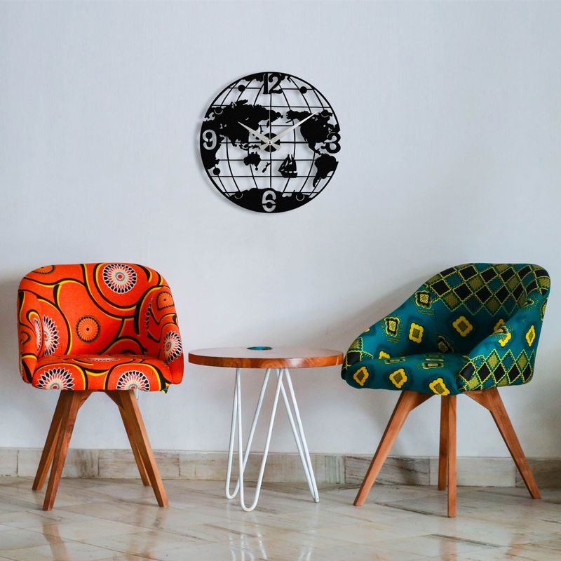 Casa si Gradina - Decoratiuni - Ceasuri - Ceas de perete decorativ, Wallxpert, metal, negru, 48x48 cm, 279ENZ1418 - Infinity.ro