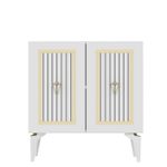 Casa si Gradina - Mobilier - Comode si corpuri - Console - Consola, Hanah Home, panou aglomerat cu melamina, alb auriu, 75x40x79 cm - Infinity.ro