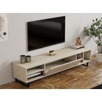 Casa si Gradina - Mobilier - Comode si corpuri - Comode - Comoda tv, Hanah Home, pal melaminat, travertin, 160x40x35 cm - Infinity.ro